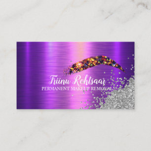 PERMANENT MAKEUP REMOVAL Glitter Sparkling Busines Business Card