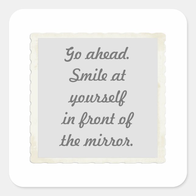 Permission to smile at yourself stickers (Front)