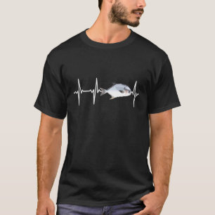 Permit Heartbeat For Saltwater Fish Fishing T-Shirt