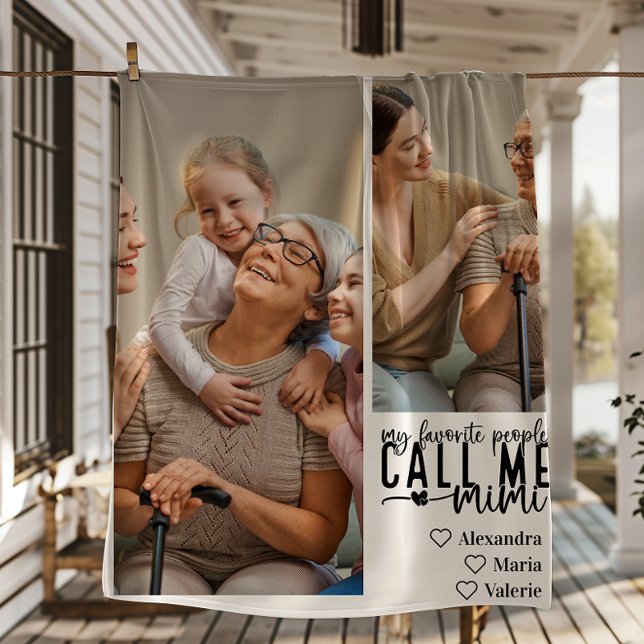 Peronalized 2 Photo Mimi Gift Fleece Blanket (Creator Uploaded)