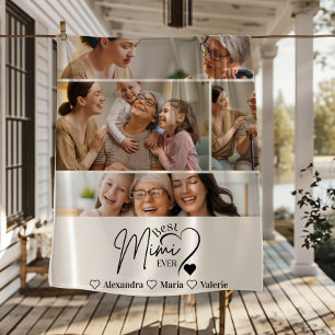 Peronalized 4 Photo Best Mimi Ever Minimalis Fleece Blanket