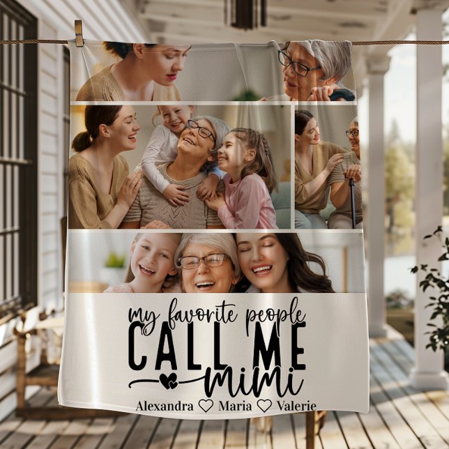 Peronalized 4 Photo Mimi Gift Fleece Blanket (Creator Uploaded)