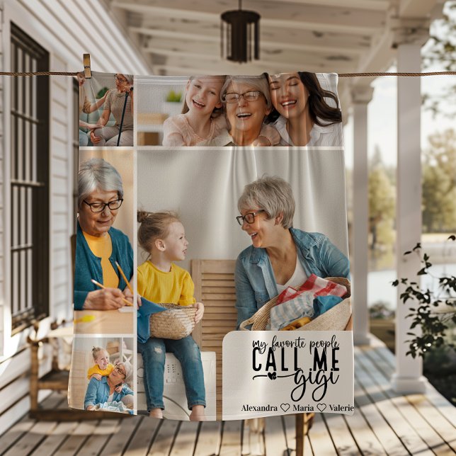 Peronalized 5 Photo Gigi Gift Fleece Blanket (Creator Uploaded)