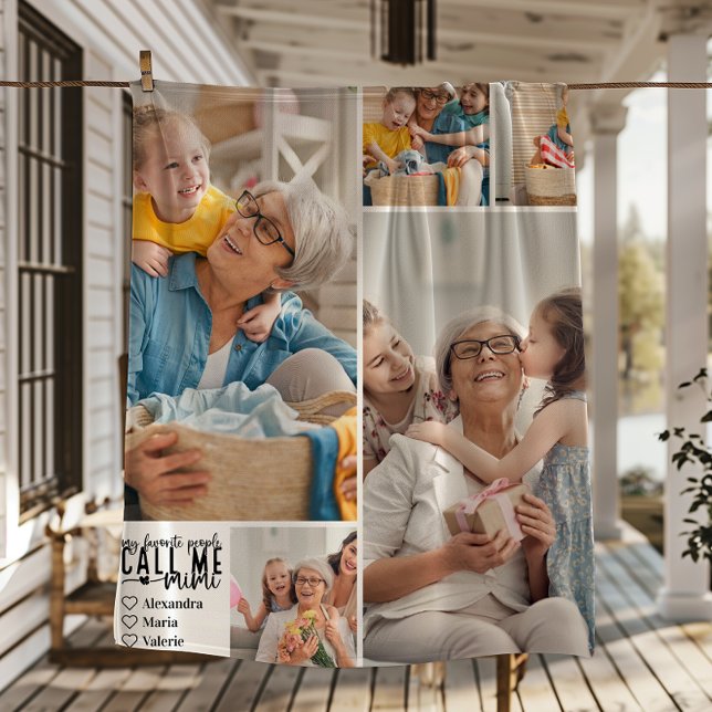 Peronalized 5 Photo Mimi Gift Fleece Blanket (Creator Uploaded)