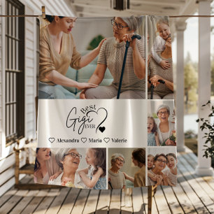 Peronalized 6 Photo Best Nonna Ever Minimalist Fleece Blanket