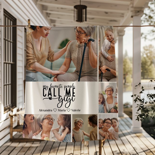 Peronalized 6 Photo Gigi Gift Fleece Blanket (Creator Uploaded)