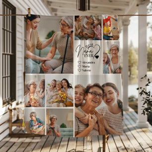 Peronalized 9 Photo Best Nana Ever Minimalist Fleece Blanket