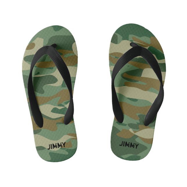 Peronalized army camo kids Flip Flops for children (Footbed)