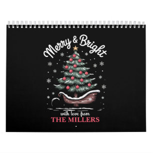 Peronalized Christmas Sleigh Tree Merry & Bright  Calendar