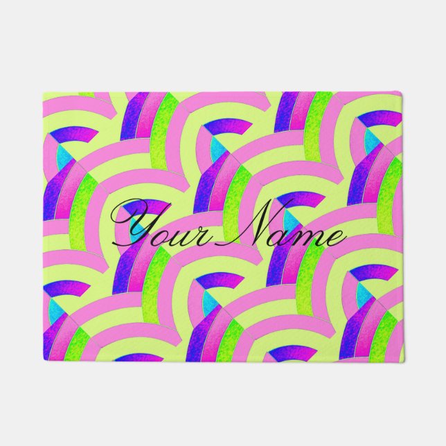 peronalized stylish modern sophisticated chevron doormat (Front)