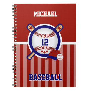 Perosnalize Baseball  ⚾ - Red, White and Blue Note Notebook