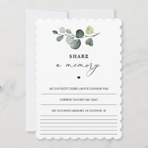 Perosnalized Share A Memory Card For Funeral