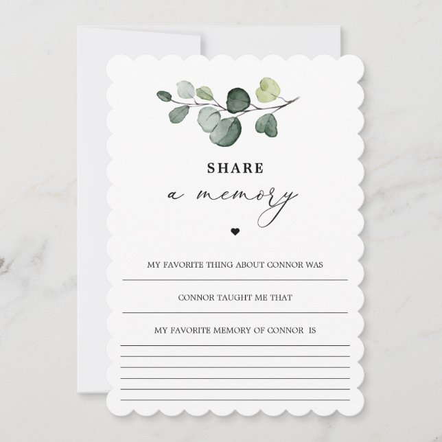 Perosnalized Share A Memory Card For Funeral (Front)
