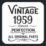 Perosnalized vintage 65th birthday gifts black square sticker<br><div class="desc">You can add some originality with this limited edition, premium quality, and original, classy, retro, and vintage-looking birthday graphic design with a cool typography font. This is a great gift idea for men, women, husbands, wives, girlfriends, and boyfriends who will love this one-of-a-kind piece of art. The best unique and...</div>