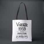 Perosnalized vintage 65th birthday gifts black tote bag<br><div class="desc">You can add some originality with this limited edition, premium quality, and original, classy, retro, and vintage-looking birthday graphic design with a cool typography font. This is a great gift idea for men, women, husbands, wives, girlfriends, and boyfriends who will love this one-of-a-kind piece of art. The best unique and...</div>