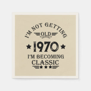 Perosnalized vintage birthday gift black napkin