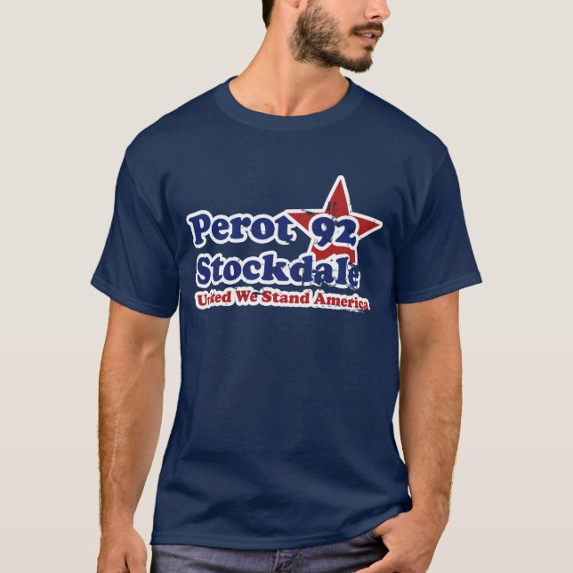 Perot Stockdale 92 Vintage Politics Distressed T-Shirt (Front)
