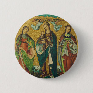Perpetua & Felicitas – Premium Arena Gold Martyr 6 Cm Round Badge