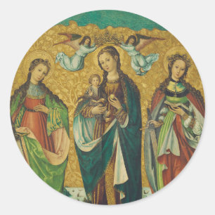 Perpetua & Felicitas – Premium Arena Gold Martyr Classic Round Sticker