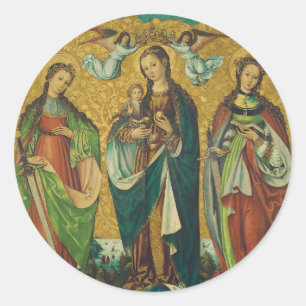 Perpetua & Felicitas – Premium Arena Gold Martyr Classic Round Sticker