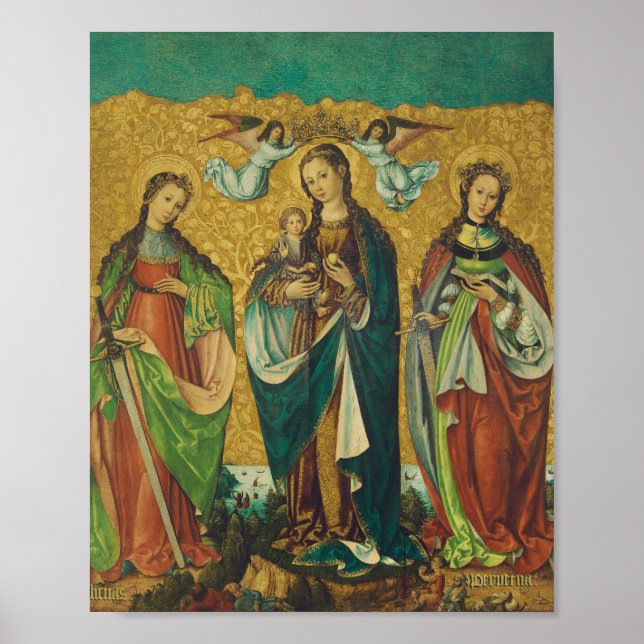 Perpetua & Felicitas – Premium Arena Gold Martyr Poster (Front)
