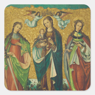 Perpetua & Felicitas – Premium Arena Gold Martyr Square Sticker