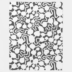 Perpetual Ant Farm - Black and White Fleece Blanket
