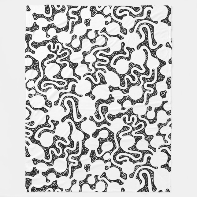 Perpetual Ant Farm - Black and White Fleece Blanket (Front)