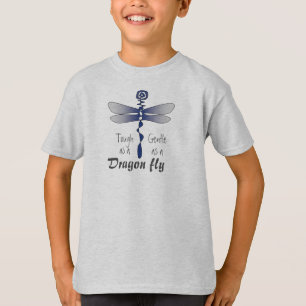 Perpetual Blue Grey Dragonfly Phrase T-Shirt