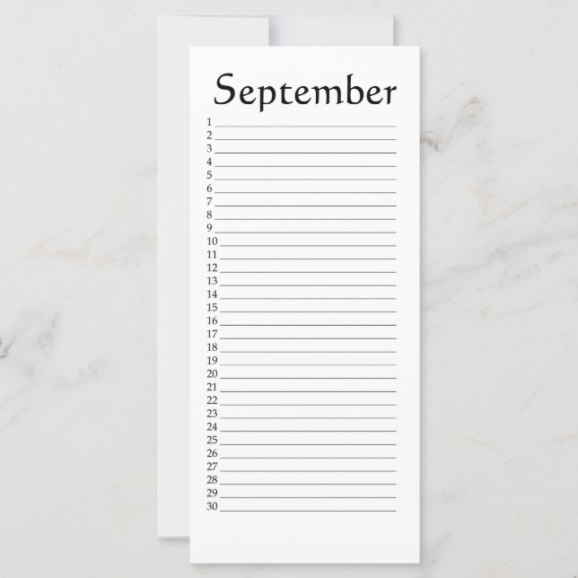 Perpetual Calendar September Habakkuk 3:4 (Front)