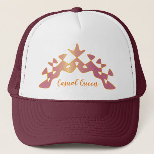 Perpetual "Casual Queen" Crown Orange Burgundy Trucker Hat
