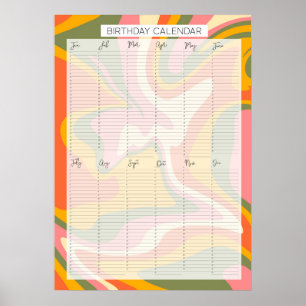 Perpetual Evergreen birthday Calendar Kathrin Legg Poster