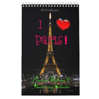 Perpetual Paris Birthday Anniversary Calendar