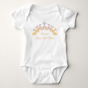 Perpetual Queen Crown Yellow Purple Customisable Baby Bodysuit