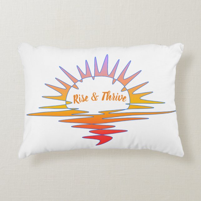 Perpetual "Rise & Thrive" Sunrise Sunset Decorative Cushion (Front)