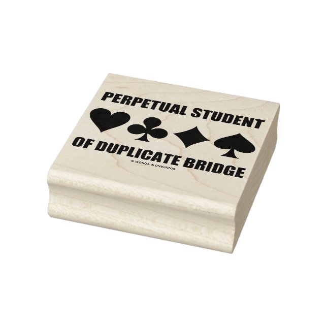 Perpetual Student Of Duplicate Bridge Card Suits Rubber Stamp (Stamp)