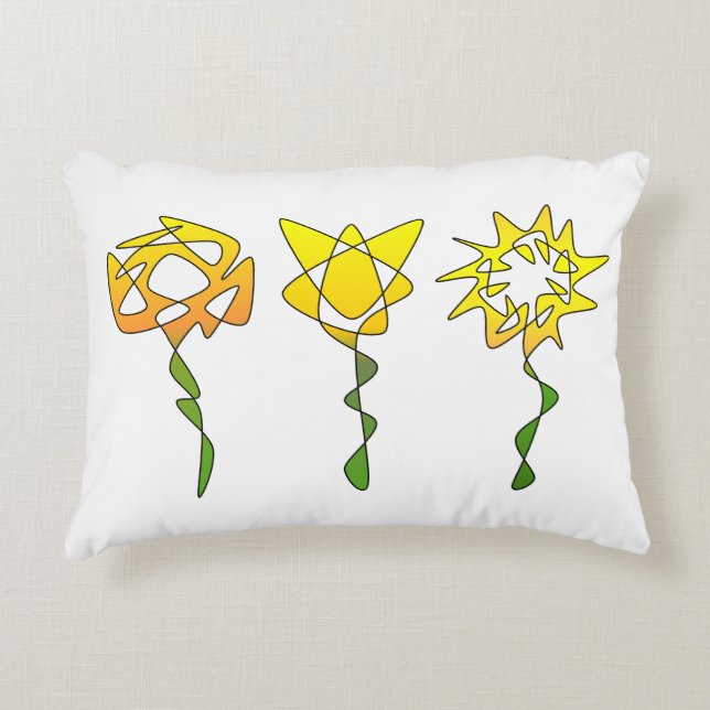Perpetual Yellow Flower Art Decorative Cushion (Front)