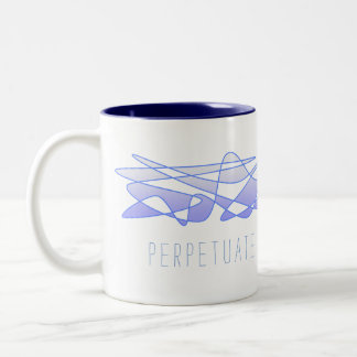 "Perpetuate positive vibes" Blue Purple Art Two-Tone Coffee Mug