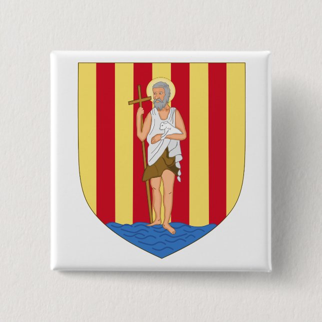 Perpignan Coat of Arms 15 Cm Square Badge (Front)
