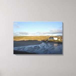 Perranporth Beach Cornwall Ponsmere Hotel Iconic Canvas Print