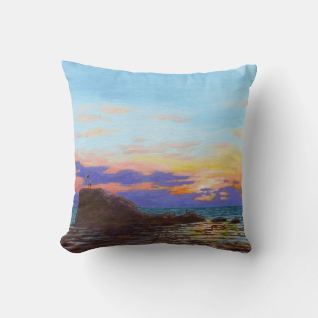 Perranporth beach sunset cushion (Front)