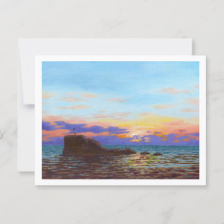 Perranporth beach sunset postcard