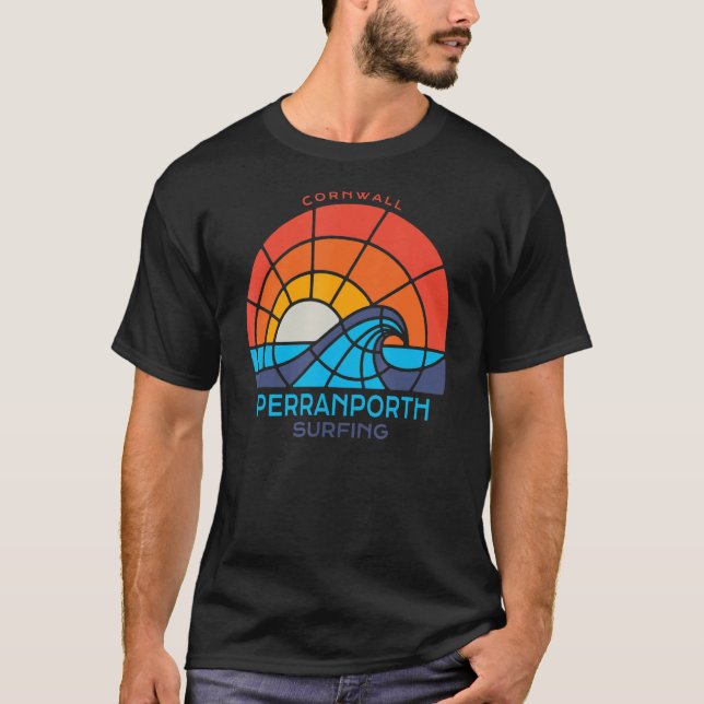 Perranporth  Cornwall  Surfing Beach T-Shirt (Front)