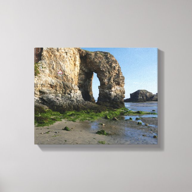 Perranporth Sea Cornwall Coast England Canvas Print (Front)