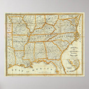 Perrine's New Topographical War Map Poster