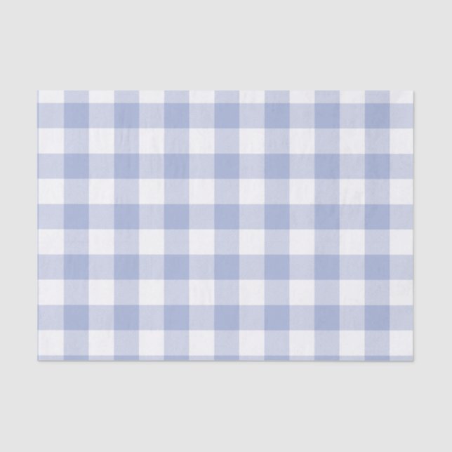 Perriwinkle Blue Buffalo Check Pattern Tissue Paper (Front)