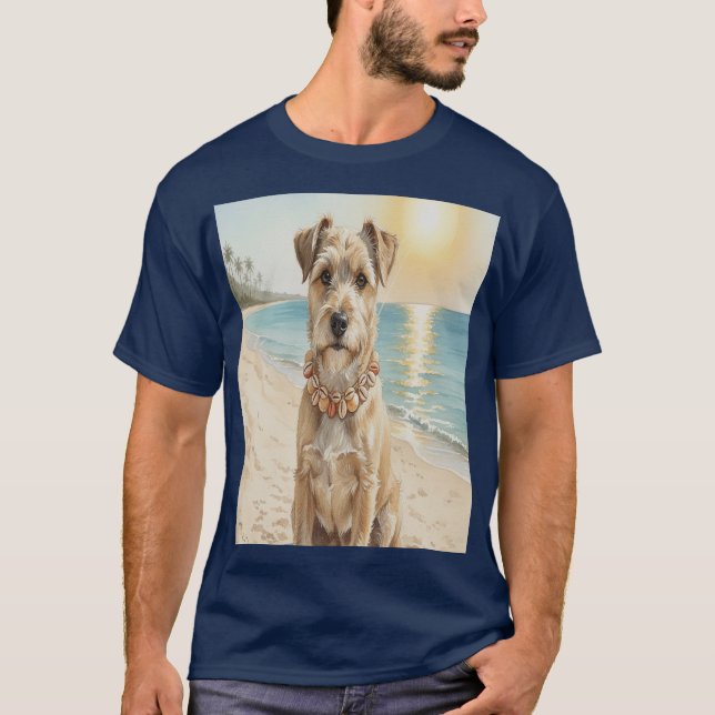 Perro con collar de caracolas  T-Shirt (Front)