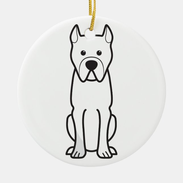 Perro de Presa Canario Ceramic Tree Decoration (Front)
