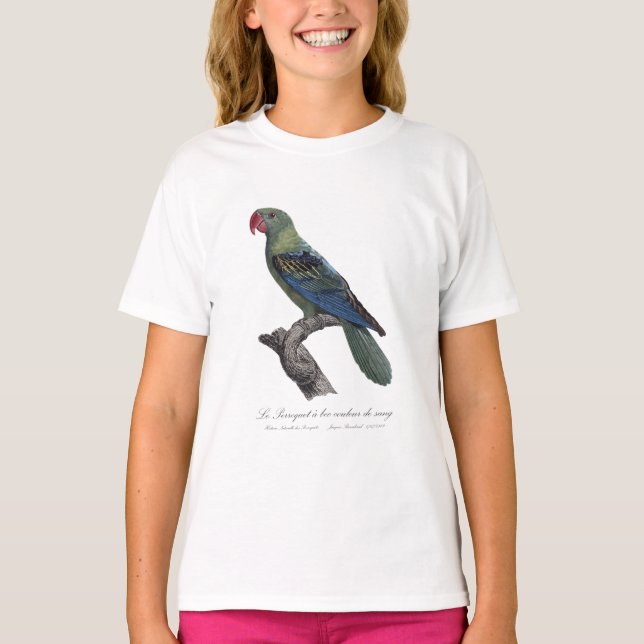 Perroquet a bec couleur sang / Great-billed parrot T-Shirt (Front)