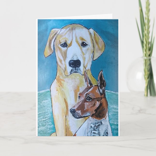 Perros en la Playa Painting by Alfred Fox Card (Front)